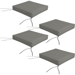 Outsunny Patio Chair Cushions, 4-Piece Seat Pillow Replacement Set with Ties, Indoor Outdoor Use, Charcoal Grey