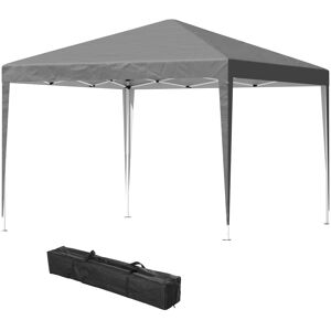 Outsunny 3 x 3 m Garden Pop Up Gazebo Marquee Party Tent Wedding Canopy, Height Adjustable with Carrying Bag, Grey