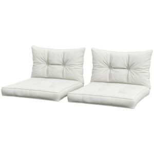 Outsunny Replacement Cushions 4-Piece Set for Patio Chairs, Indoor Outdoor Seat and Back Pillows, White