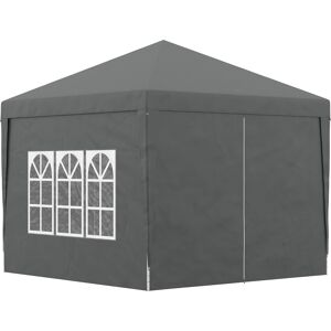 Outsunny 3 x 3 Meters Pop Up Water Resistant Gazebo Wedding Camping Party Tent Canopy Marquee with Carry Bag and 2 Windows, Grey