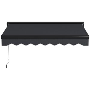 Outsunny 2.5 x 2m Electric Awning with LED Light, Aluminium Frame Retractable Awning Sun Canopies for Patio Door Window