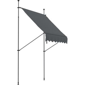 Outsunny 2 x 1.2m Retractable Awning, Free Standing Patio Sun Shade Shelter, UV Resistant, for Window and Door, Dark Grey