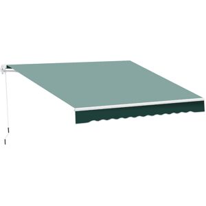 Outsunny Manual Retractable Garden Patio Awning, Sun Shade Shelter with Winding Handle, 2.5m x 2m, Green