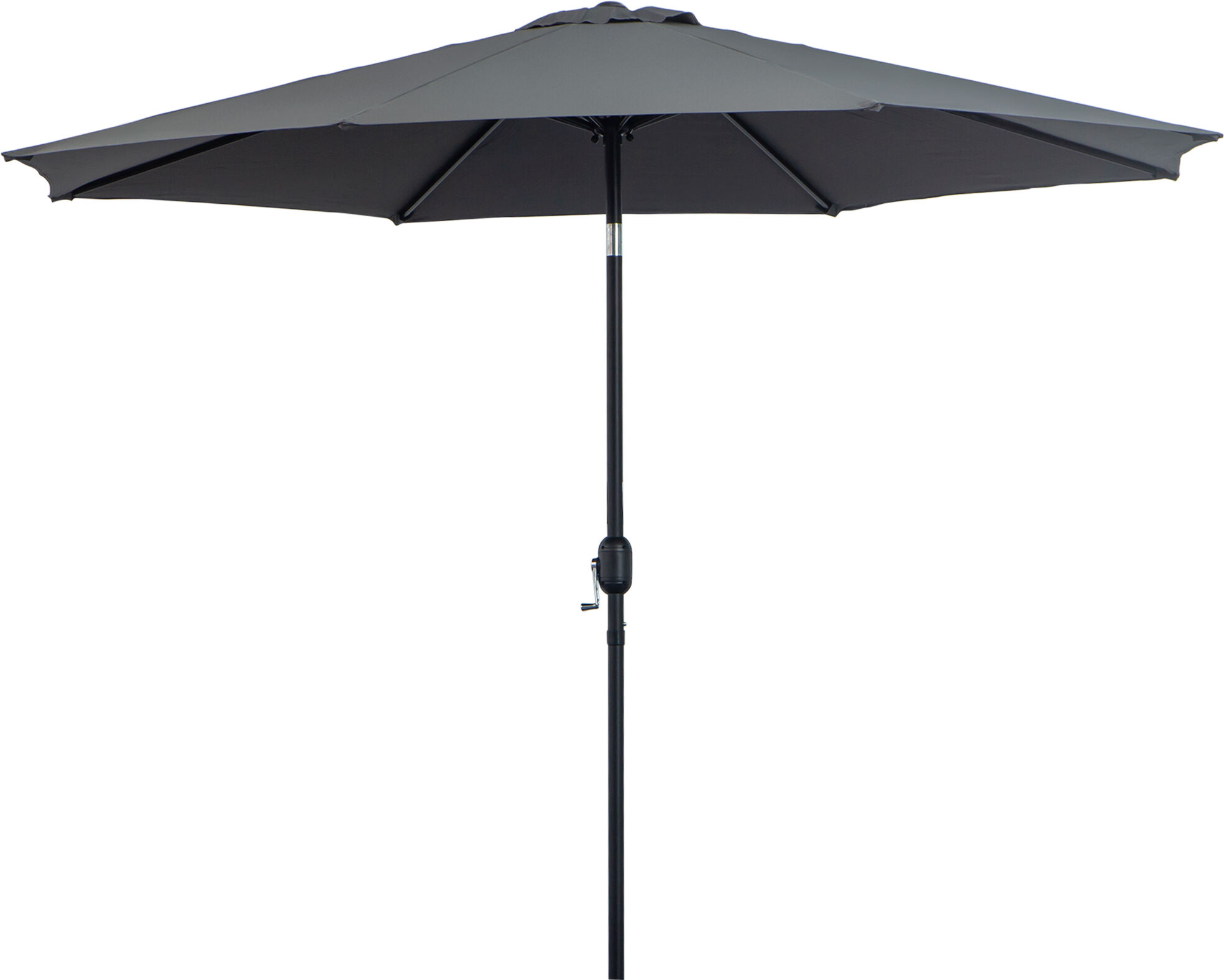 Outsunny 3(m) Tilting Parasol Garden Umbrellas, Outdoor Sun Shade with 8 Ribs, Tilt and Crank Handle for Balcony, Bench, Garden, Dark Grey