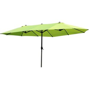Outsunny 4.6m Garden Parasol Double-Sided Sun Umbrella Patio Market Shelter Canopy Shade Outdoor Grass Green - NO BASE