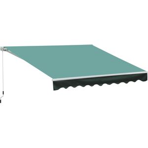 Outsunny 3x2.5 m Sun Shade Canopy Garden Patio Manual Retractable Awning Canopy Sun Shade Shelter, 3x2.5 m-Dark Green Aosom UK