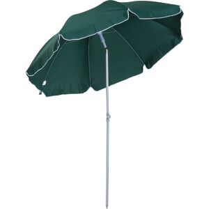 Outsunny Beach Umbrella, 2.2m Diameter, Steel Frame, UV Protection, Wind Vent, Dark Green Aosom UK
