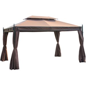 Outsunny Waterproof 3 x 4m Garden Metal Gazebo Marquee Patio Party Tent Canopy Shelter with Sidewalls Pavilion New Aosom UK