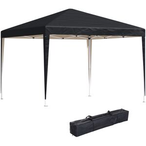 Outsunny 3 x 3m Pop Up Gazebo with Sides, Waterproof Gazebo for with UV Protected Heavy Duty Marquee for Garden Parties, Black Aosom UK