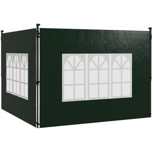 Outsunny Gazebo Side Panels, Sides Replacement with Window for 3x3(m) or 3x6m Gazebo Canopy, 2 Pack, Green