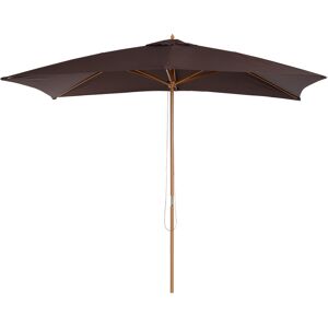 Outsunny Waterproof Garden Parasol Umbrella Wooden Sun Umbrella Outdoor Sun Shade Canopy, Dark Coffee,2 x 3m Aosom UK