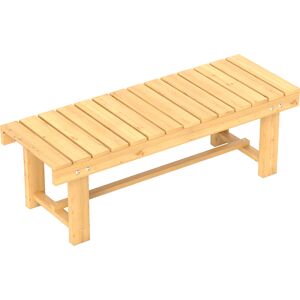 Outsunny 2-seater Outdoor Indoor Garden Wooden Bench Patio Loveseat Fir 110L x 38W x 35H cm Natural Aosom UK