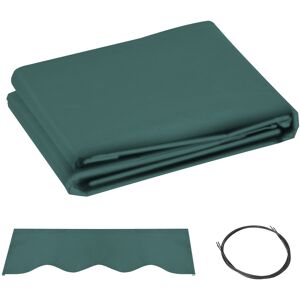 Outsunny Awning Replacement Canopy, Water Resistant UPF 50+ Sun Shade Cover for 3 x 2.5 m Garden Awning (Fabric Only), Green