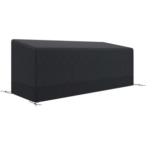 Outsunny Rectangular Patio Furniture Cover for 3 Seater Sofa Bistro Set, Water UV Resistant Protection 600D Oxford Fabric Rattan Lounge Clean Cover, 190 x 72 x 76cm, Black