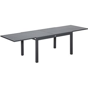 Outsunny Extendable Garden Table, 10 Seater Outdoor Dining Table with Aluminium Frame for Lawn, Balcony and Backyard, Grey