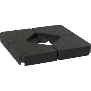 Outsunny Umbrella Weights for Cantilever Parasols, Set of 4 Heavy Duty Parasol Base Weights, 64kg Sand or 55kg Water Filled, Black