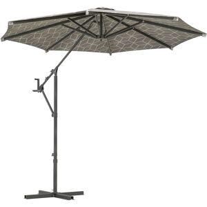 Outsunny Waterproof 3(m) Convertible Cantilever Parasol and Centre-post Garden Parasol with Cross Base, 360 Rotation Banana Parasol Aosom UK