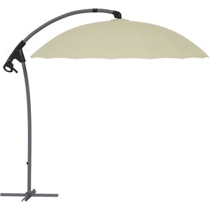 Outsunny Waterproof 2.7m Cantilever Parasol, with Cross Base - Beige Aosom UK