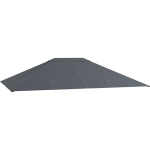 Outsunny Gazebo Canopy Replacement Cover 3 x 4m, Top Cover Only, Water-Resistant, Dark Grey Aosom UK
