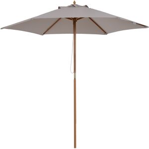 Outsunny 2.5m Wood Garden Parasol Sun Shade Patio Outdoor Wooden Umbrella Canopy Grey Aosom UK