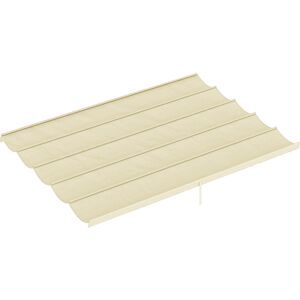 Outsunny Retractable Pergola Shade Cover, Replacement Canopy for 4 x 3 (m) Pergola, Retractable Roof, Cream White