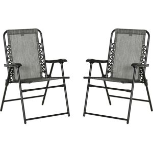 Outsunny 2 Pieces Foldable Chair Set, Outdoor Portable Loungers for Camping Pool Beach Deck, Lawn Chairs with Armrest Steel Frame, Grey Aosom UK Outsunny 2 Pieces Foldable Chair Set, Outdoor Portable Loungers for Camping Pool Beach Deck, Lawn Chairs with Armrest Steel Frame, Grey Aosom UK