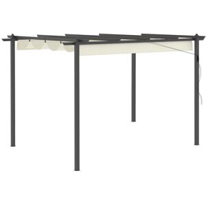 Outsunny Waterproof 4 x 3(m) Aluminum Pergola Gazebo Garden Shelter with Retractable Roof Canopy for Outdoor, Patio, Cream White Aosom UK Outsunny Waterproof 4 x 3(m) Aluminum Pergola Gazebo Garden Shelter with Retractable Roof Canopy for Outdoor, Patio, Cream White Aosom UK