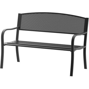 Outsunny 2 Seater Metal Garden Bench Garden Park Porch Chair Outdoor Patio Loveseat Seat Mesh Net Backrest Black Outsunny 2 Seater Metal Garden Bench Garden Park Porch Chair Outdoor Patio Loveseat Seat Mesh Net Backrest Black