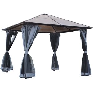 Outsunny 3 x 3(m) Garden Aluminium Gazebo Hardtop Roof Canopy Marquee Party Tent Patio Outdoor Shelter w/ Mesh Curtains & Side Walls, Grey Aosom UK Outsunny 3 x 3(m) Garden Aluminium Gazebo Hardtop Roof Canopy Marquee Party Tent Patio Outdoor Shelter w/ Mesh Curtains & Side Walls, Grey Aosom UK