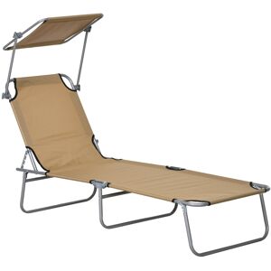 Outsunny Outdoor Foldable Sun Lounger, 4 Level Adjustable Backrest Reclining Sun Lounger Chair with Angle Adjust for Beach, Garden, Patio, Tan Outsunny Outdoor Foldable Sun Lounger, 4 Level Adjustable Backrest Reclining Sun Lounger Chair with Angle Adjust for Beach, Garden, Patio, Tan