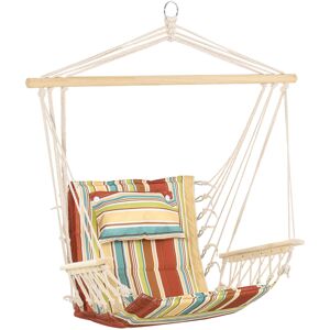 Outsunny Hanging Hammock Chair Swing Chair Thick Rope Frame Safe Wide Seat Indoor Outdoor Home, Patio, Yard, Garde Spot Stylish Multi-Color Stripe Outsunny Hanging Hammock Chair Swing Chair Thick Rope Frame Safe Wide Seat Indoor Outdoor Home, Patio, Yard, Garde Spot Stylish Multi-Color Stripe