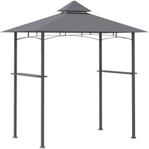 Outsunny 2.5M (8ft) New Double-Tier BBQ Gazebo Grill Canopy Barbecue Tent Shelter Patio Deck Cover - Grey Outsunny 2.5M (8ft) New Double-Tier BBQ Gazebo Grill Canopy Barbecue Tent Shelter Patio Deck Cover - Grey