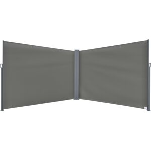 Outsunny Patio Retractable Double Side Awning Folding Privacy Screen Fence Privacy Wall Corner Divider Wind Screen Room Divider, Grey Aosom UK Outsunny Patio Retractable Double Side Awning Folding Privacy Screen Fence Privacy Wall Corner Divider Wind Screen Room Divider, Grey Aosom UK