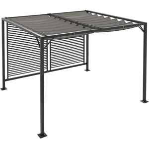 Outsunny 3 x 2.8m Metal Pergola, with Retractable Fabric Roof - Grey Outsunny 3 x 2.8m Metal Pergola, with Retractable Fabric Roof - Grey