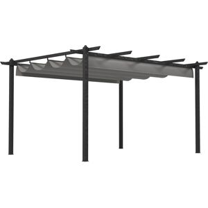 Outsunny 4 x 3(m) Aluminium Pergola with Retractable Roof, Garden Gazebo Canopy Shelter for Outdoor, Patio, Grey Outsunny 4 x 3(m) Aluminium Pergola with Retractable Roof, Garden Gazebo Canopy Shelter for Outdoor, Patio, Grey