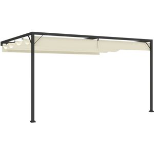 Outsunny 4 x 3(m) Outdoor Pergola Retractable Canopy Wall Mounted Gazebo Patio Shelter Sun Shade, Cream White Outsunny 4 x 3(m) Outdoor Pergola Retractable Canopy Wall Mounted Gazebo Patio Shelter Sun Shade, Cream White