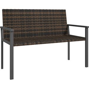 Outsunny 2 Seater Rattan Garden Bench, Outdoor Bench with Quick-Drying Cotton Padding, Wicker Garden Loveseat with Armrests, Steel Frame for Patio, Park, Mixed Brown Outsunny 2 Seater Rattan Garden Bench, Outdoor Bench with Quick-Drying Cotton Padding, Wicker Garden Loveseat with Armrests, Steel Frame for Patio, Park, Mixed Brown