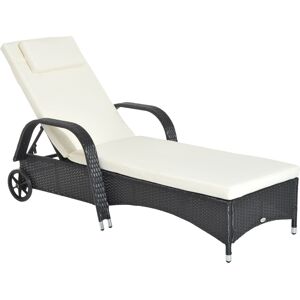 Outsunny Waterproof Rattan Sun Lounger Recliner Bed, Garden Patio Outdoor Wicker Adjustable Headrest Furniture, Black Aosom UK Outsunny Waterproof Rattan Sun Lounger Recliner Bed, Garden Patio Outdoor Wicker Adjustable Headrest Furniture, Black Aosom UK