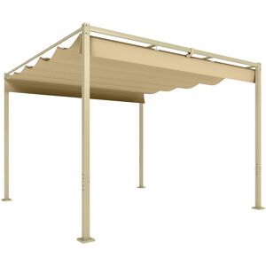 Outsunny 3 x 3(m) Garden Pergola with Retractable Roof and Magnetic Fixture, Outdoor Gazebo Pergola Kit Sun Shade Canopy, UPF30+, Khaki Outsunny 3 x 3(m) Garden Pergola with Retractable Roof and Magnetic Fixture, Outdoor Gazebo Pergola Kit Sun Shade Canopy, UPF30+, Khaki