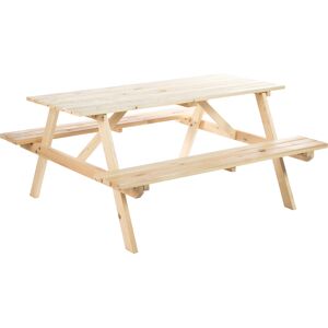 Outsunny 150cm Wooden Picnic Table with Bench - Outdoor Garden Furniture Outsunny 150cm Wooden Picnic Table with Bench - Outdoor Garden Furniture