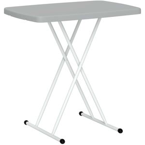 Outsunny Portable Folding Coffee Table, Height Adjustable Garden Table Bistro Table with HDPE Top for Balcony Poolside Deck, Charcoal Grey Outsunny Portable Folding Coffee Table, Height Adjustable Garden Table Bistro Table with HDPE Top for Balcony Poolside Deck, Charcoal Grey