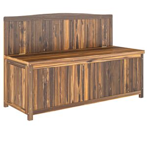 Outsunny Wood Storage Bench for Patio Furniture, Outdoor Garden Seating Tools, Brown Outsunny Wood Storage Bench for Patio Furniture, Outdoor Garden Seating Tools, Brown