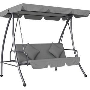 Outsunny Outdoor 2-in-1 Swing Chair Lounger 3 Seater Garden Swing Seat Bed Convertible Tilt Canopy W/ Cushion, Light Grey Outsunny Outdoor 2-in-1 Swing Chair Lounger 3 Seater Garden Swing Seat Bed Convertible Tilt Canopy W/ Cushion, Light Grey