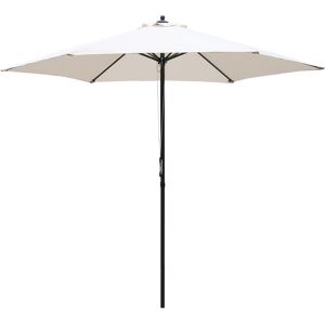 Outsunny 2.8m Garden Parasol Umbrella, Round Outdoor Market Table Umbrella, Parasol Patio Umbrella, 6 Ribs Manual Push, Sun Shade Canopy, Off-White Outsunny 2.8m Garden Parasol Umbrella, Round Outdoor Market Table Umbrella, Parasol Patio Umbrella, 6 Ribs Manual Push, Sun Shade Canopy, Off-White