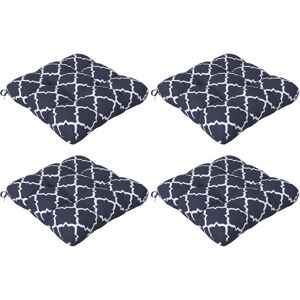 Outsunny Replacement Cushions: 4-Piece Indoor Outdoor Seat Pads with Ties for Patio Chairs, Blue Aosom UK Outsunny Replacement Cushions: 4-Piece Indoor Outdoor Seat Pads with Ties for Patio Chairs, Blue Aosom UK