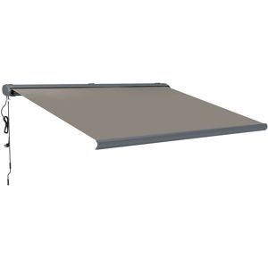 Outsunny 4 x 3(m) Full Cassette Electric Awning with Remote Controller, Aluminium Frame DIY Retractable Garden Awning, UV50+ Sun Shade Canopy for Deck Door Window, Light Grey Outsunny 4 x 3(m) Full Cassette Electric Awning with Remote Controller, Aluminium Frame DIY Retractable Garden Awning, UV50+ Sun Shade Canopy for Deck Door Window, Light Grey