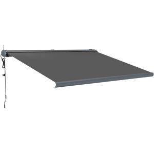 Outsunny 4 x 3(m) Full Cassette Electric Awning with Remote Controller, Aluminium Frame DIY Retractable Garden Awning, UPF50+ Sun Shade Canopy for Deck Door Window, Dark Grey Outsunny 4 x 3(m) Full Cassette Electric Awning with Remote Controller, Aluminium Frame DIY Retractable Garden Awning, UPF50+ Sun Shade Canopy for Deck Door Window, Dark Grey