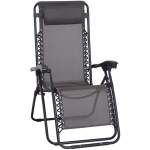 Outsunny Zero Gravity Reclining Chair, Outdoor Folding Sun Lounger with Head Pillow for Patio, Grey Aosom UK Outsunny Zero Gravity Reclining Chair, Outdoor Folding Sun Lounger with Head Pillow for Patio, Grey Aosom UK