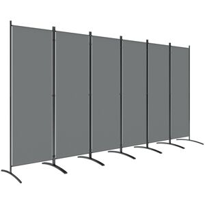 Outsunny 6 Panel Folding Room Divider Foldable Freestanding Garden Privacy Screen, 332 x 172 cm, Dark Grey Outsunny 6 Panel Folding Room Divider Foldable Freestanding Garden Privacy Screen, 332 x 172 cm, Dark Grey