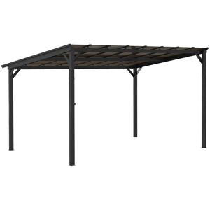Outsunny 3 x 4.3m Metal Pergola with UPF 50+ and Waterproof Roof, Wall-Mounted or Free Standing Garden Gazebo, Wind-resistant, Dark Grey Outsunny 3 x 4.3m Metal Pergola with UPF 50+ and Waterproof Roof, Wall-Mounted or Free Standing Garden Gazebo, Wind-resistant, Dark Grey